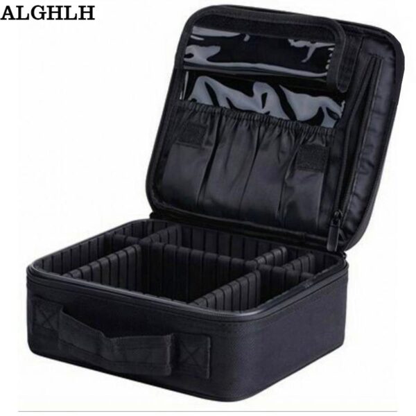 ALGHLH Brand Upgrade Adjustable Women Professional Makeup Bag Travel Waterproof Organizer Tattoo Nail Art Tool Storage Box
