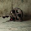 Sip in Style: Horseshoe Wine Rack for 3 Bottles – Rustic Wine Holder