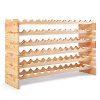 Giantex 72 Bottle Wine Rack Modular Bottle Display Shelves Wood Stackable
