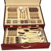 Italian Collection Flatware Wooden Box, Premium Case for Flatware with drawer
