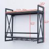 Industrial Wine Racks Wall Mounted with 5 Stem Glass Holder