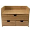 Sorbus 3-Tier Bamboo Shelf Organizer for Desk with Drawers