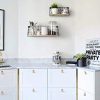 Wall Mounted Floating Shelves Set of 2 Rustic Metal Wire Storage Shelves