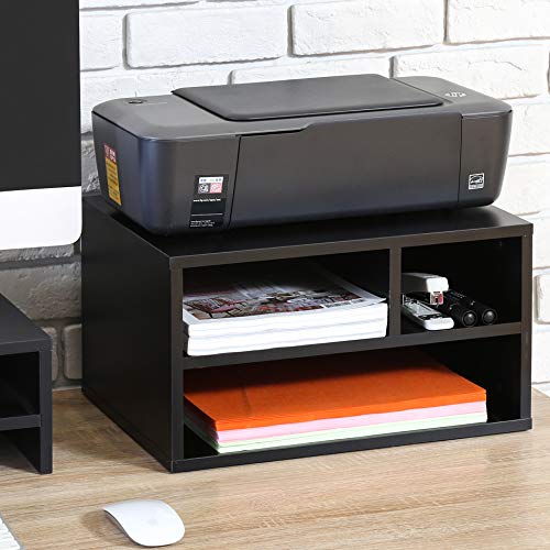 FITUEYES Wood Printer Stands with Storage，Workspace Desk Organizers