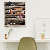 5 Slot Rustic Torched Wood Document Filing Organizer