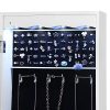 LED Jewelry Cabinet Armoire with 6 Drawers Lockable Door
