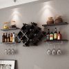 Giantex Set of 5 Wall Mount Wine Rack Set w/Storage Shelves and Glass Holder