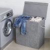 SONGMICS Fabric Double Laundry Hamper Separate Compartments Sorter