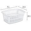 Sterilite 12458012 1.5 Bushel/53 Liter Rectangular Laundry Basket, White, 12-Pack