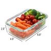 Glass Meal Prep Containers for Food Storage and Prep w/Snap Locking Lids