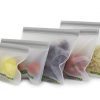 Envirogen Reusable Storage Bags (5 pack) for Food | Kids Snacks | Resealable | Freezer | Lunch Sandwiches | Fruit | EXTRA THICK | Leakproof | Travel Items
