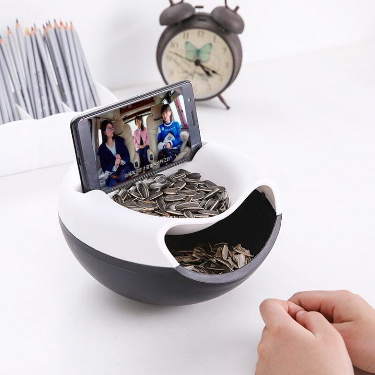 Convenient Storage Box Plastic Double Layer Dry Fruit Containers Snacks Seeds 4 Colors Garbage Holder Plate Dish Organizer