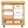 Nova Microdermabrasion Rolling Wood Kitchen Island Storage Trolley Utility