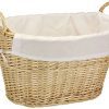 Household Essentials ML-5569 Willow Wicker Laundry Basket with Handles and Liner | Natural Brown