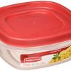 Rubbermaid 714270018701 Easy Find Lid Square 5-Cup Food Storage Container (Pack of 6), Red
