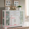 Kings Brand Furniture White Kitchen Storage Cabinet Buffet – Stylish Organization for Modern Kitchens