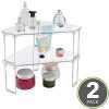 mDesign Corner Plastic/Metal Freestanding Stackable Organizer Shelf
