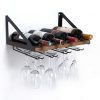 JackCubeDesign MK478A - Wall Mount Wine Rack with Glass Holder (Wood)