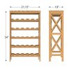 Rustic Wine Rack-Space Saving Free Standing Wine Bottle Holder for Kitchen