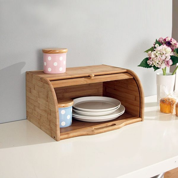 Creative Bamboo Bread Dust-Proof Case Europe Style Eco Kitchen Storage