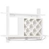 Giantex Wall Mounted Wine Rack Organizer W/Metal Glass Holder