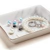 Nordic grey striped marble plate - Ceramic jewelry tray, ring holder, bracelets plate