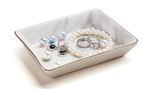 Nordic grey striped marble plate - Ceramic jewelry tray, ring holder, bracelets plate