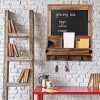 MyGift Rustic Burnt Wood Wall-Mounted Entryway Organizer