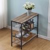 O&K Furniture Industrial Wine Rack Table with Glass Holder, Console/Buffet Table