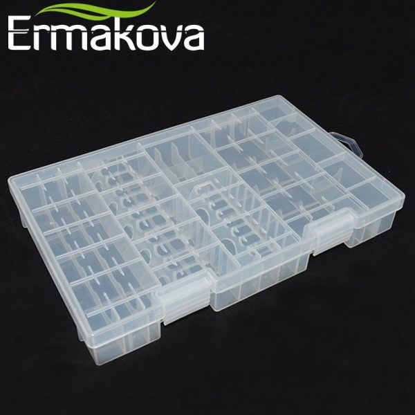 ERMAKOVA 27.5cm Hard Plastic Transparent Battery Organizer Battery