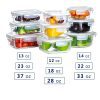 Glass Storage Containers with Lids, 18 Pieces Glass Meal Prep Containers Airtight