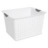Sterilite 16288006 Deep Ultra Basket, White Basket w/ Titanium Inserts, 6-Pack
