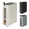 ZERO JET LAG 27" Slim Laundry Hamper Large Tall Laundry Basket on Wheels Clear Window Visible Dirty Clothes Hamper Thin Clothes Storage Standable Corner Bin Handy 16"×8.6"×27" Beige