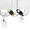 Useful. UH-GB186 Under Cabinet Stemware Holder and Wine Rack - Holds 6 Bottles/6 Stems - Chrome