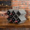 MyGift Vintage Gray Wood 8-Bottle Countertop Wine Rack