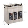 Neatorg Laundry Hamper 3 Section with Wheels Collapsible Waterproof