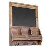 MyGift Rustic Burnt Wood Wall-Mounted Entryway Organizer