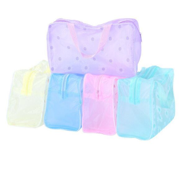 3Pcs Transparent Waterproof Bath Bag Bathroom Toilet Bag Cosmetic Bag Zipper Storage Box 5 Color Hot Sale 667