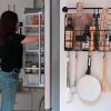 Wall35 Rivista Wall Mounted Metal Wire Baskets with Rail and Hooks