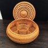 Vietnam Autumn Rattan Tea Tin Box - Hand-Woven Storage for Snacks, Pastries, and More