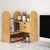 Tribesigns Bamboo Desktop Bookshelf Counter Top Bookcase Adjustable