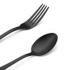 Matte Black Silverware Set , Satin Finish 20-Piece Stainless Steel Flatware Set