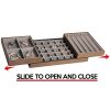 JackCubeDesign Rail Stackable Jewelry Tray Earring Necklace Bracelet Ring Organizer Display Storage Box Case(Set of 3, Sand Brown, 16.3 x 9.8 x 2.9 inches) – MK296A