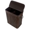 Organize Your Laundry in Style with the SONGMICS Bamboo Laundry Hamper – Double-section Storage with Lid