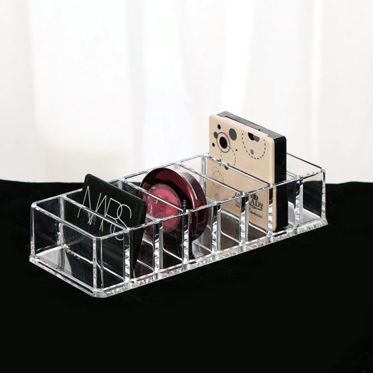 Fashion Clear Acrylic 8 Slots Cosmetic Organizer Powder Storage Box Household Women Makeup Tool Case Cosmetic Storage Container