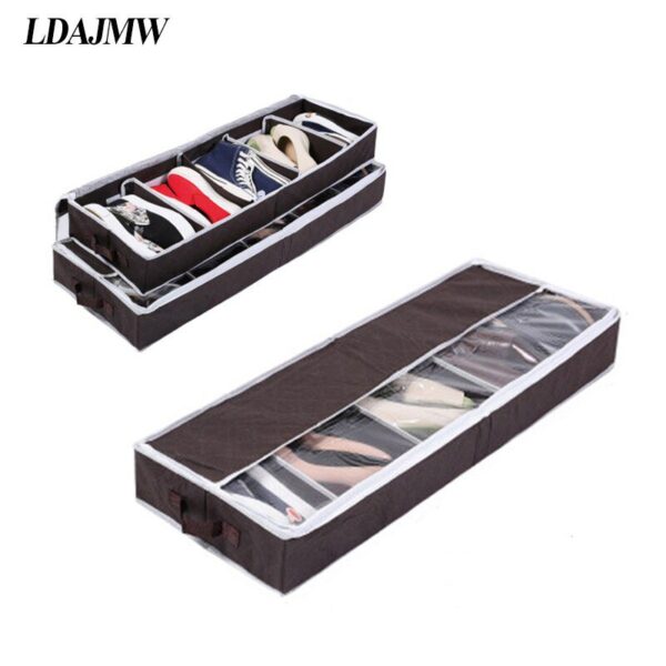 2017 Hot Multi-purpose Shoes Organizer Storage Shoe Case Coffee Bamboo Charcoal 5 Cell Space-saving Shoe Racks Storage Box
