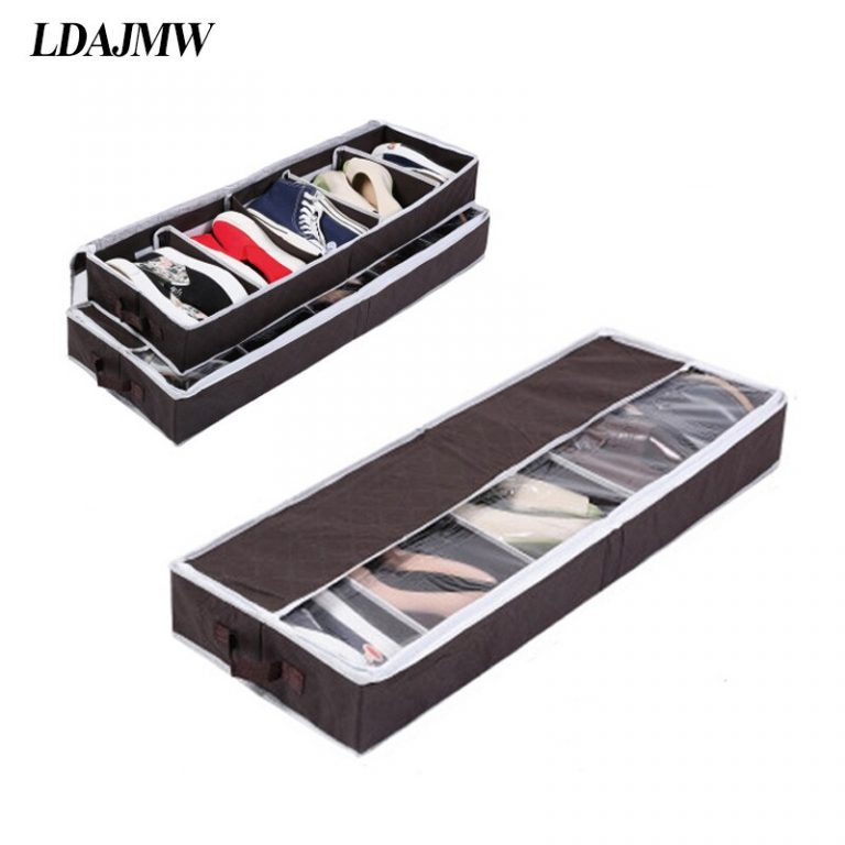 2017 Hot Multi-purpose Shoes Organizer Storage Shoe Case Coffee Bamboo Charcoal 5 Cell Space-saving Shoe Racks Storage Box