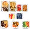 Glass Food Storage Containers [9-Piece] - Keep Meals Fresh with Leakproof, Air-Tight Locking Lids - Perfect for Pantry Organization and Portable Meal Prep