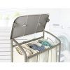 Seville Classics Laundry Sorter Cart: Stylish and Sturdy 3-Bag Hamper with Folding Table