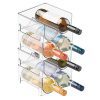mDesign Plastic Free-Standing Wine Rack Storage Organizer for Kitchen Countertops, Table Top, Pantry, Fridge - Holds Wine, Beer, Pop/Soda, Water Bottles - Stackable, 2 Bottles Each, 4 Pack - Clear